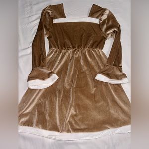 Little girls size 3t party dress velvet brown nwot